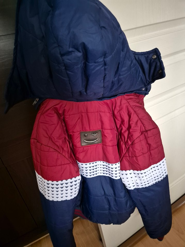 Erkek Çocuk Lacivert-Kırmızı Fermuarlı Mont - Görsel 2