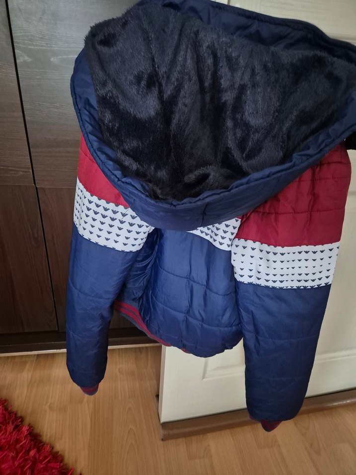 Erkek Çocuk Lacivert-Kırmızı Fermuarlı Mont - Görsel 3