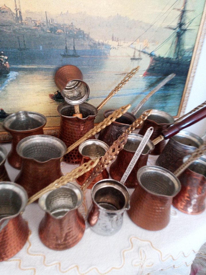 Etnik Desenli Koyu Camel Cezve Seti - Görsel 5