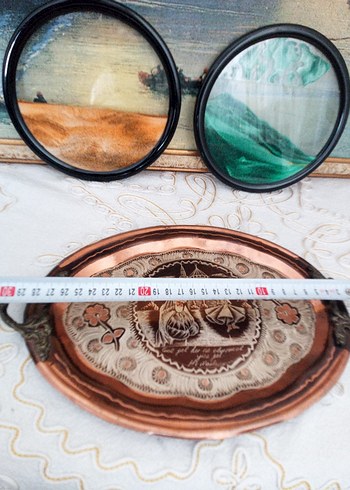 İşlemeli Turkuaz Dekoratif Tepsi - Görsel 4