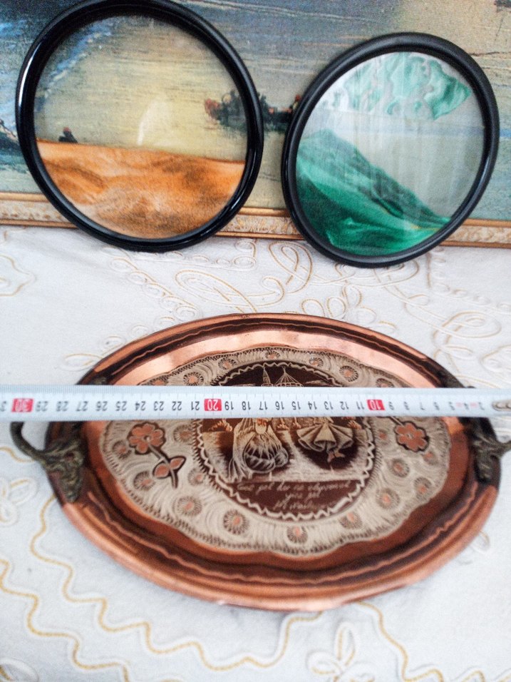 İşlemeli Turkuaz Dekoratif Tepsi - Görsel 4