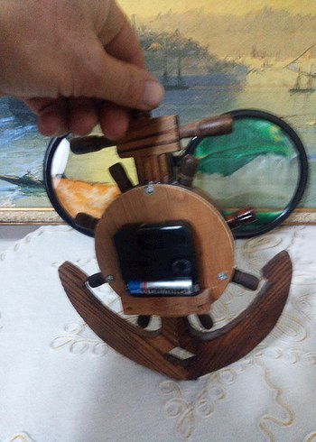 Ahşap Çapa Tasarımlı Masa Saati - Görsel 6