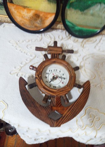 Ahşap Çapa Tasarımlı Masa Saati - Görsel 2