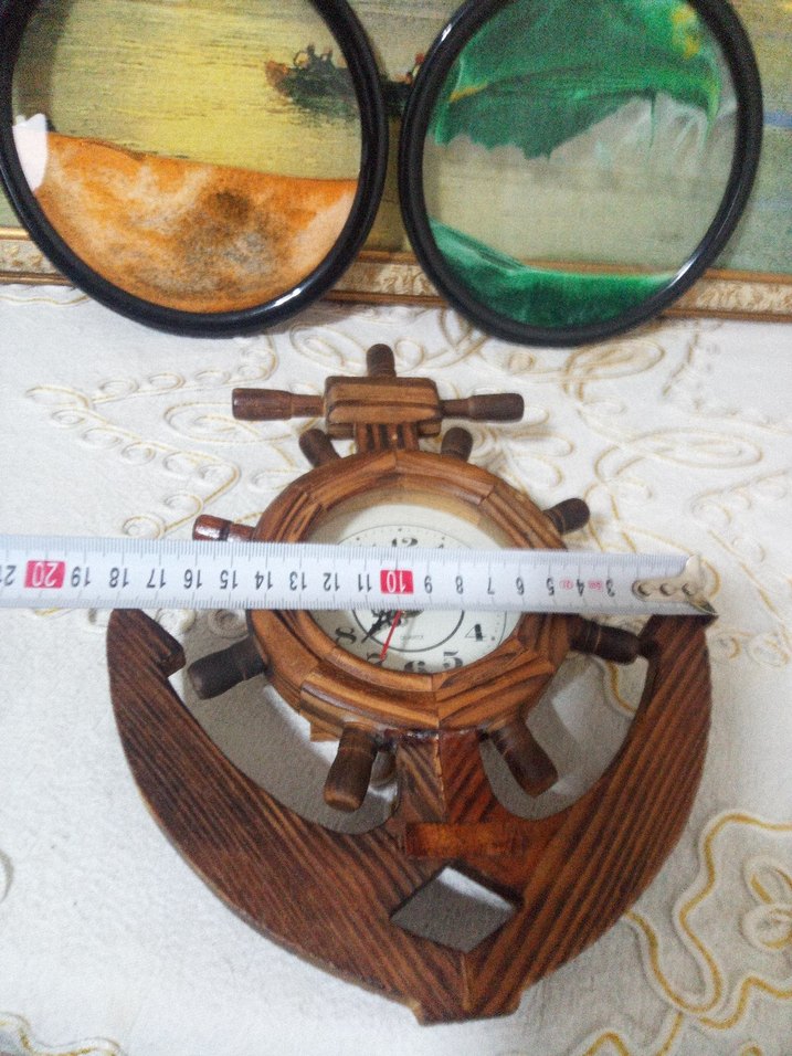 Ahşap Çapa Tasarımlı Masa Saati - Görsel 4