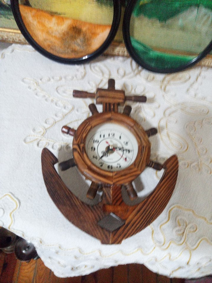 Ahşap Çapa Tasarımlı Masa Saati - Görsel 2