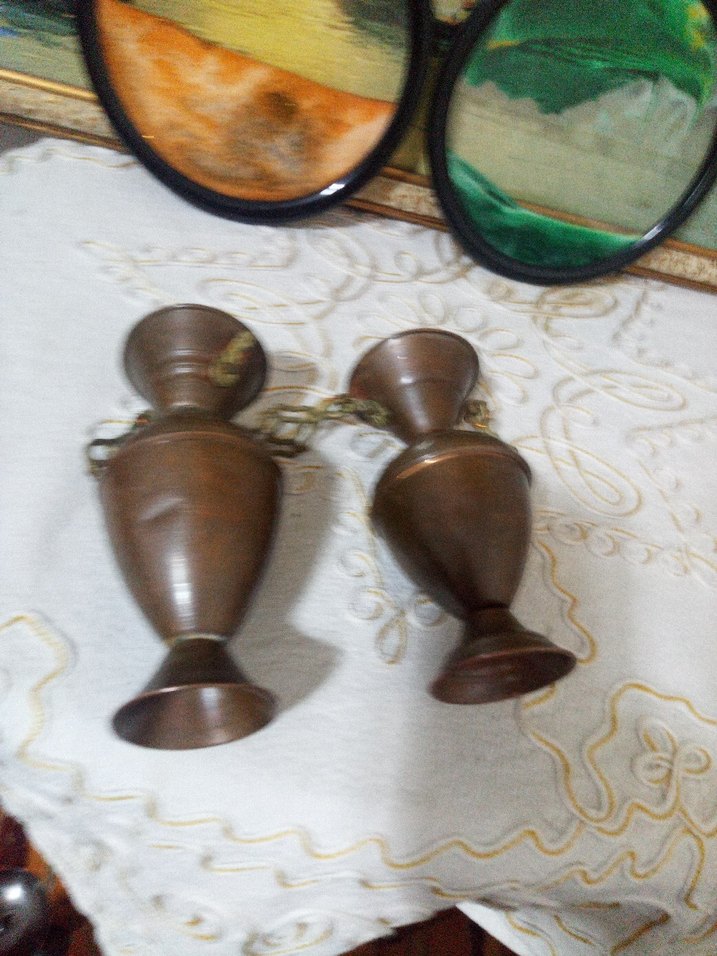 Koyu Bej Renkli İkili Vazo Seti - Görsel 5