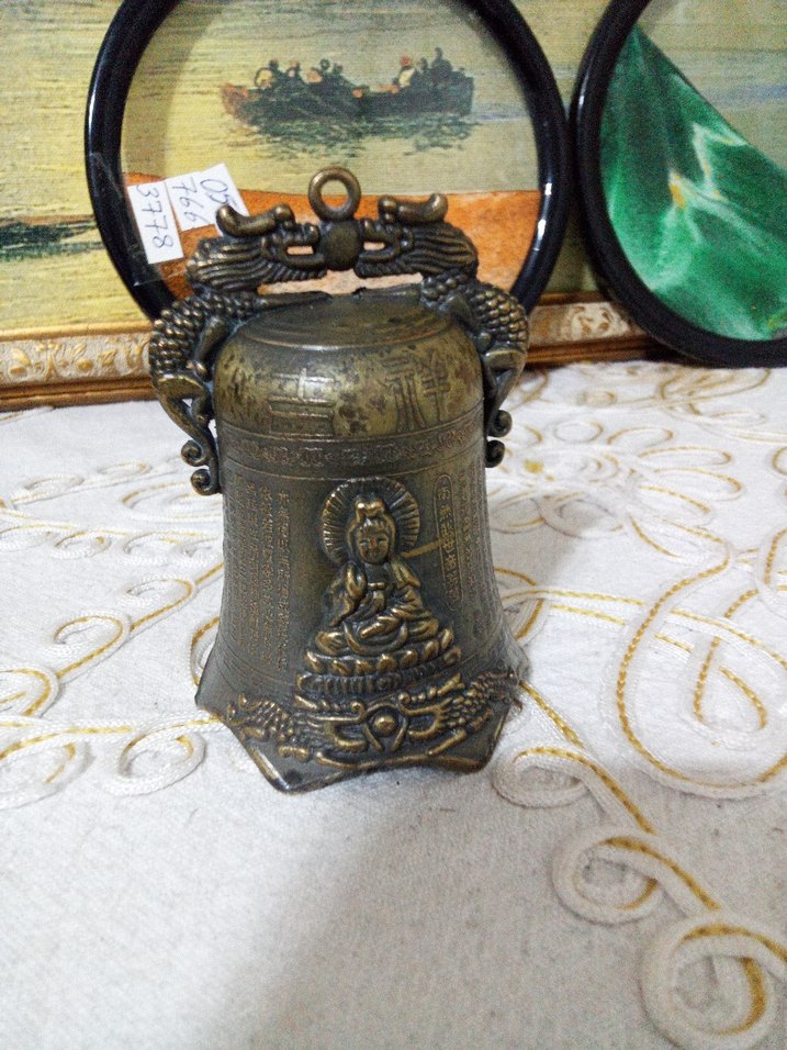 Altın Renkli Parlak Ejderha Figürlü Çan - Görsel 2