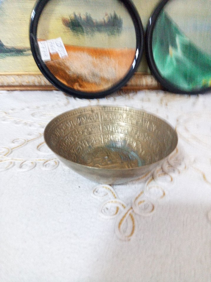 Altın İşlemeli Parlak Bohem Tabak - Görsel 2