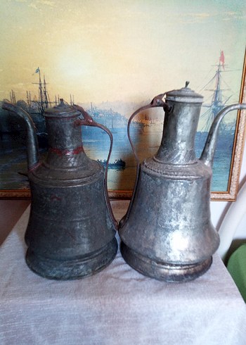 Diğer Gri Vintage bakır ibrik
