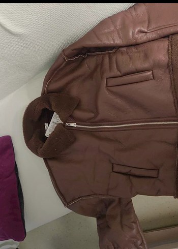 Kahverengi Kürklü Deri Kadın Ceket - Görsel 2