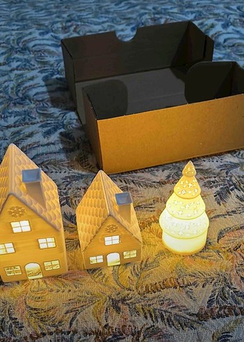 Beyaz Dekoratif Mum ve Mumluk Seti - Görsel 4