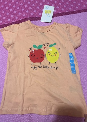 Kız Çocuk Baskılı Kısa Kollu Tişört - Görsel 2