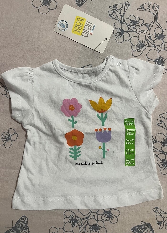 HelloBaby Basic Tshirt Tişört Kız bebek 6 Ay - Görsel 2