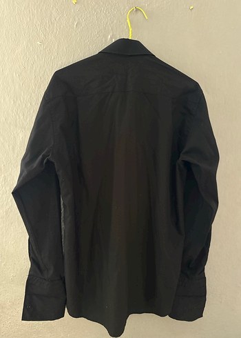 Siyah Erkek Gömlek, Düğmeli, Uzun Kollu - Görsel 2