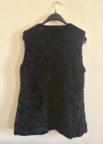 Siyah Kürklü Midi Kadın Yelek - Görsel 3