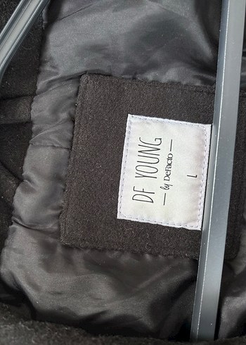 Çift Düğmeli Siyah Kaşe Kaban - Görsel 3