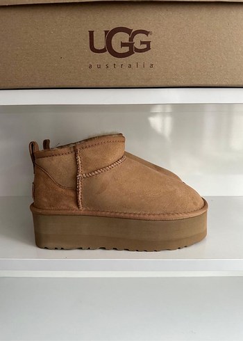 Ugg Ugg classic ultra mini platform taba Süet Kadın Dolgu Topuk Bot