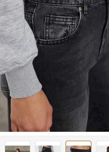 40 Beden Siyah Yüksek Bel Extra Wide Leg Palazzo Jeans