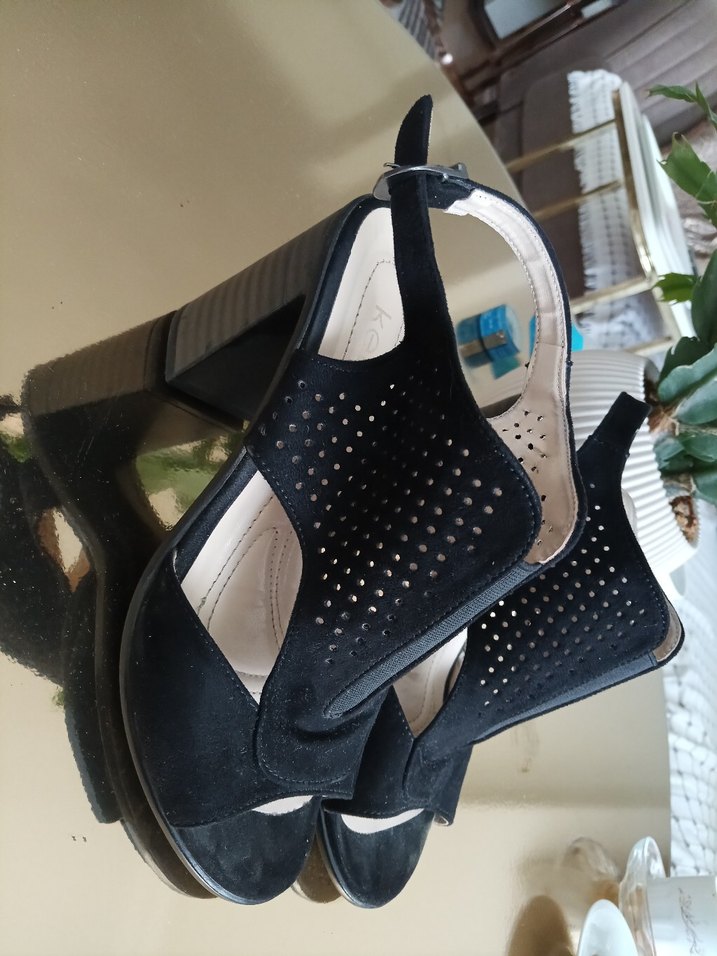 Siyah Tokalı Dolgu Topuklu Kadın Abiye Ayakkabı - Görsel 2