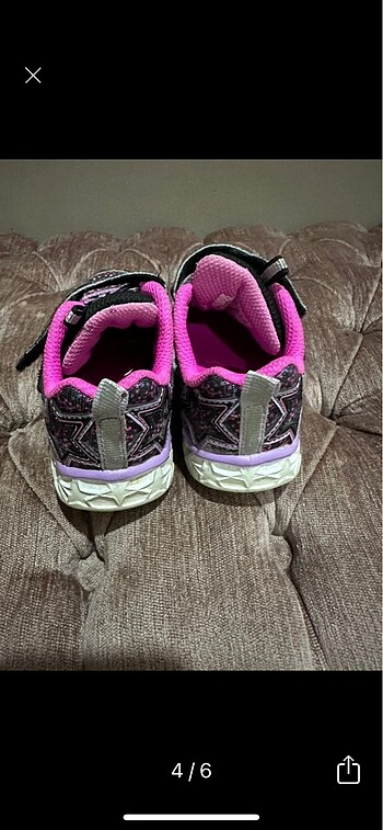 21 Beden siyah Renk Skechers ışıklı bebek ayakkabısı