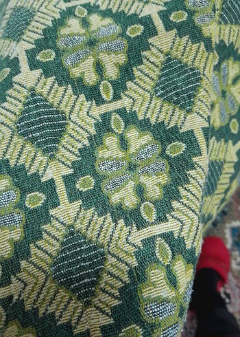 Yeşil Batik Desenli somya Örtüsü - Görsel 4