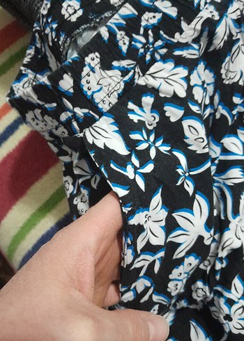 Gri Çiçek Desenli kapri - Görsel 4