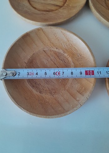 Dört Parça Parlak Bej Ahşap Tabak - Görsel 4