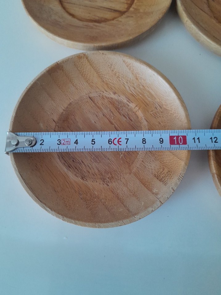 Dört Parça Parlak Bej Ahşap Tabak - Görsel 4