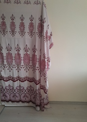 Bordo Nakışlı Bohem Perde Gri Zeminli - Görsel 7