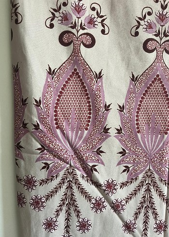 Bordo Nakışlı Bohem Perde Gri Zeminli - Görsel 3