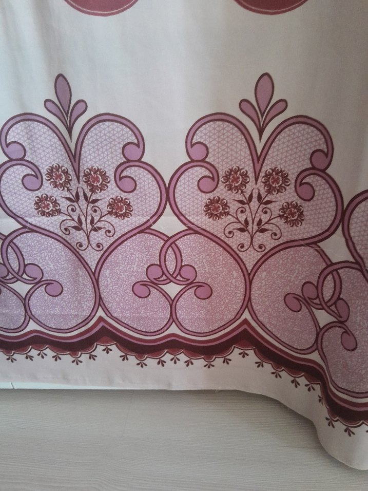 Bordo Nakışlı Bohem Perde Gri Zeminli - Görsel 5