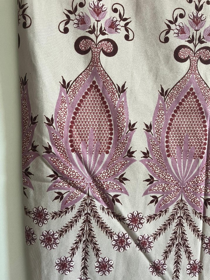 Bordo Nakışlı Bohem Perde Gri Zeminli - Görsel 3