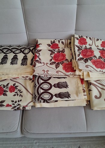 Bordo Desenli Geleneksel Perde - Görsel 6