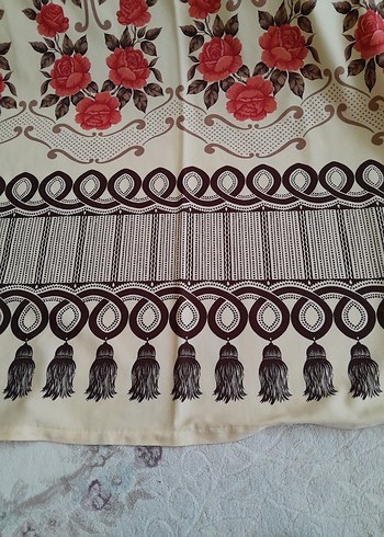 Bordo Desenli Geleneksel Perde - Görsel 3