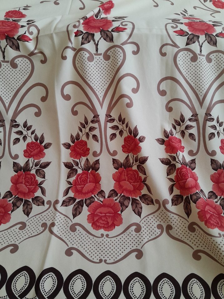 Bordo Desenli Geleneksel Perde - Görsel 2