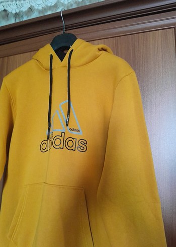 Sarı Kapüşonlu Adidas Sweatshirt