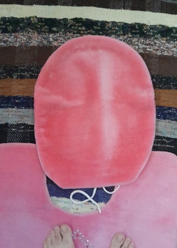 Beden pembe Renk Nakışlı Pembe Banyo Paspası Seti