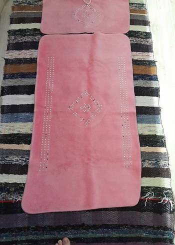 Diğer Nakışlı Pembe Banyo Paspası Seti