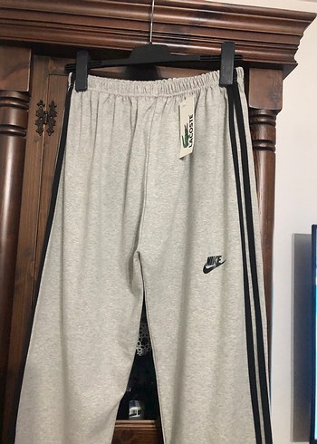 Gri Bol Kesim Fermuarlı Erkek Eşofman Altı bay bayan uyumlu - Görsel 2