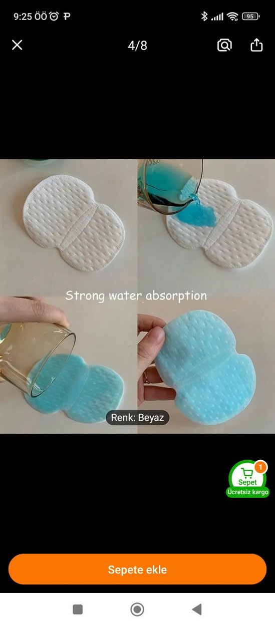 Beyaz Antiperspirant terleme karşıtı pedler - Görsel 4