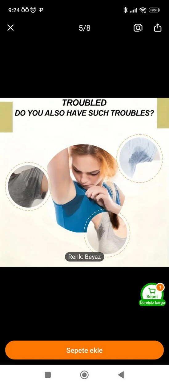 Beyaz Antiperspirant terleme karşıtı pedler - Görsel 5