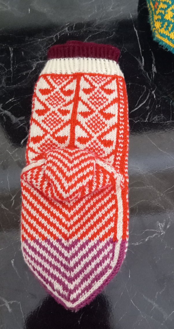 Renkli sıcacık el örgüsü namaz çorabı - Görsel 2