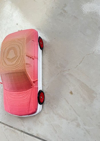 Pembe Ahşap Oyuncak Araba