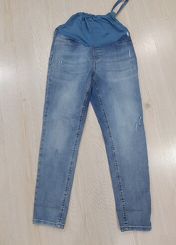 l Beden mavi Renk Hamile pantalonu