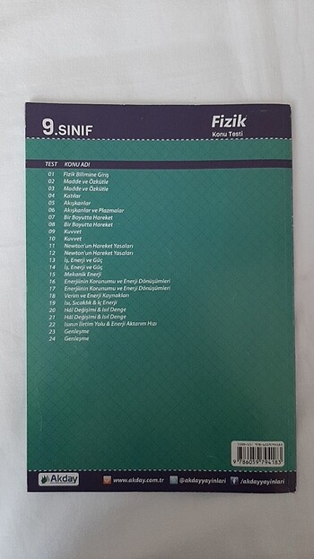  9. Sınıf fizik konu testleri