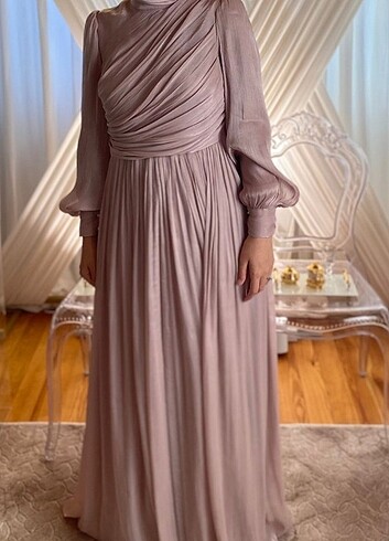 KIRINKIL PEMBE ABİYE ELBİSE 