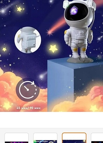 Beden Astronot Projektör Gece Lambası