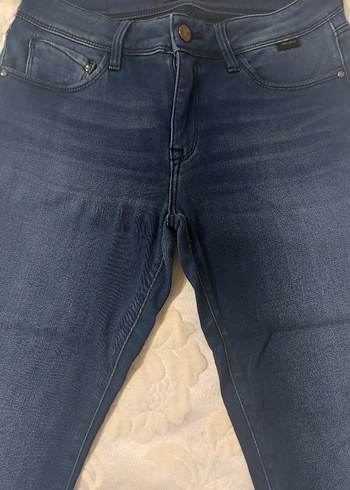 Kadın Lacivert Midi Boy Denim Jean - Görsel 2