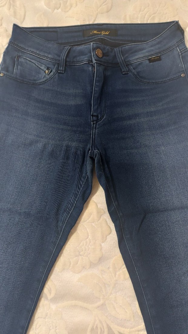 Kadın Lacivert Midi Boy Denim Jean - Görsel 2