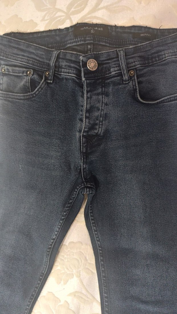 Siyah Gri Erkek Denim Pantolon - Görsel 2